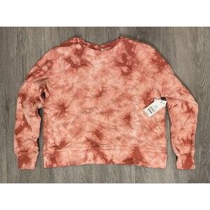 Time And Tru Pink/Coral Tie Dye Crewneck Sweatshirt Size M (8-10) NEW NWT Women